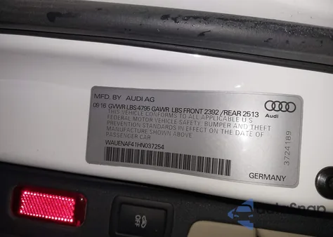 2017 Audi A4 2.0T Premium z USA, uszkodzony, nr VIN WAUENAF41HN037254